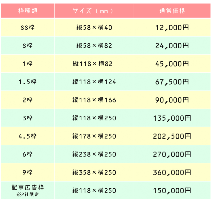 料金表
